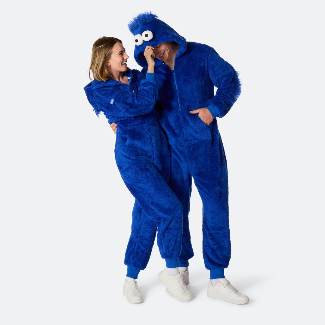 Blå Monster Onesie Dame