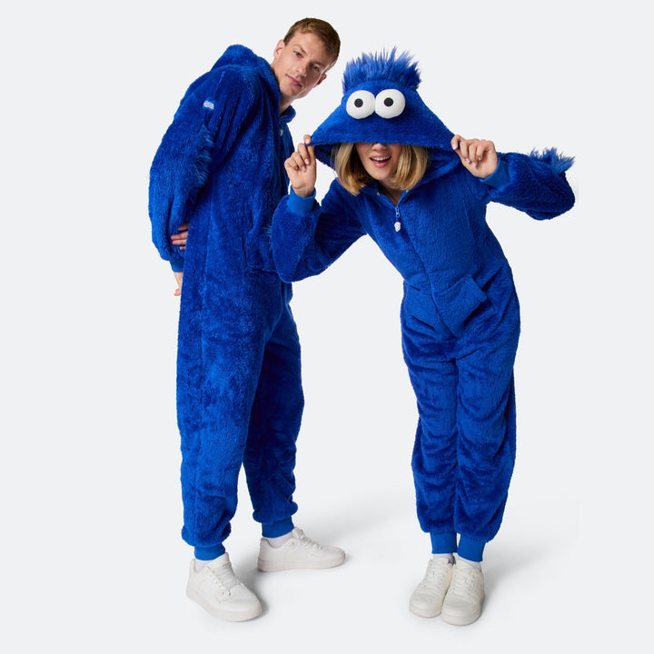 Blå Monster Onesie Dame