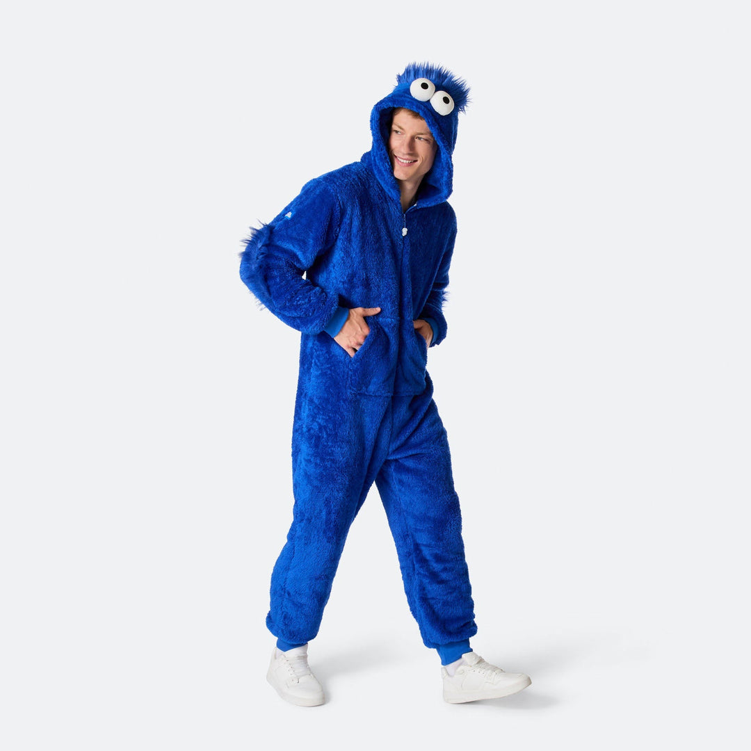 Blå Monster Onesie Herre