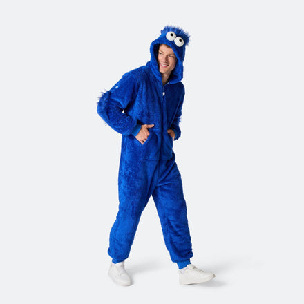 Blå Monster Onesie Herre