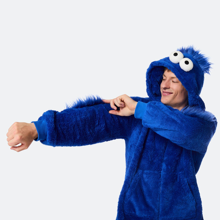 Blå Monster Onesie Herre