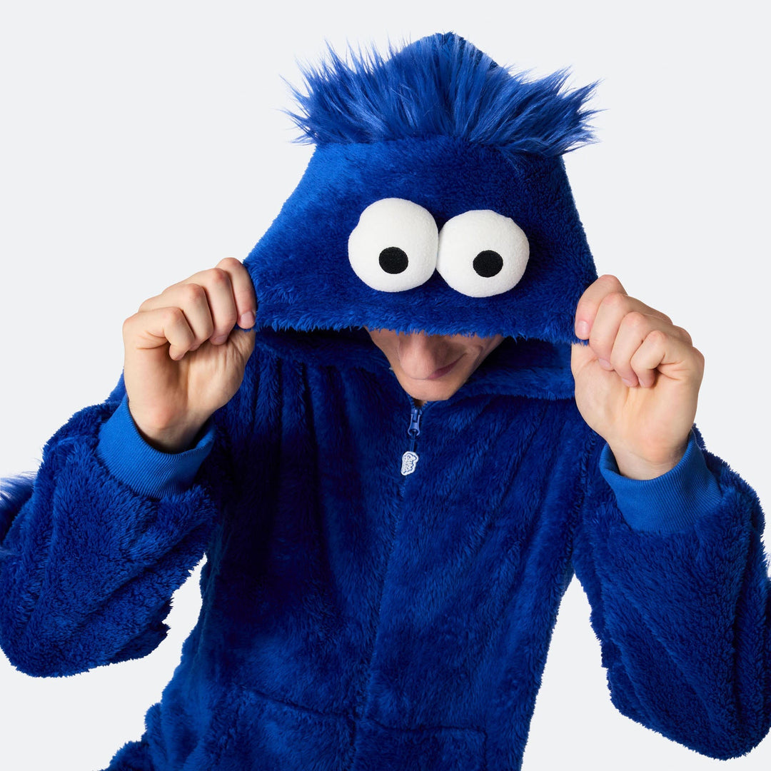 Blå Monster Onesie Herre