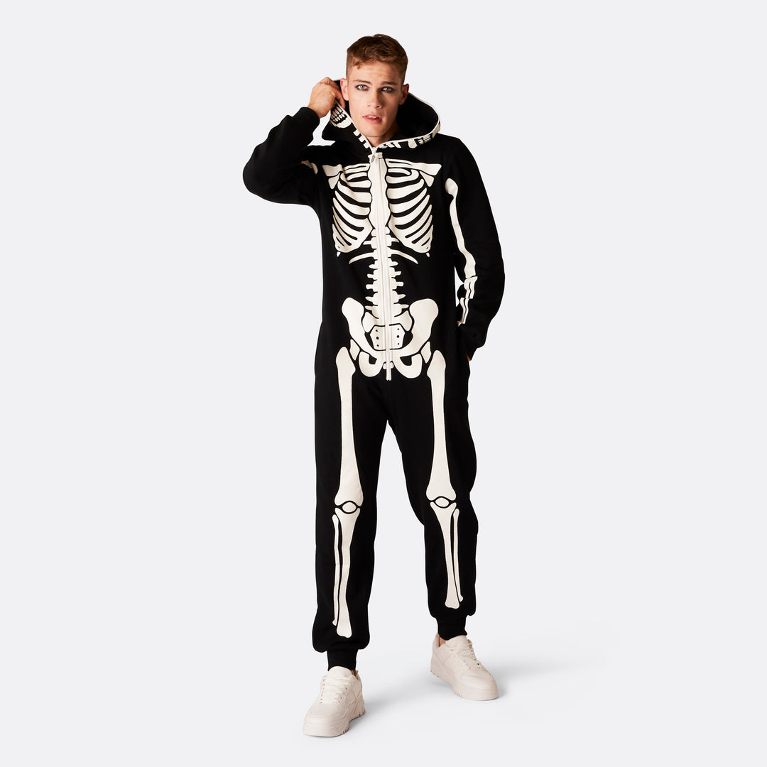 Halloween Skelet Onesie Herre