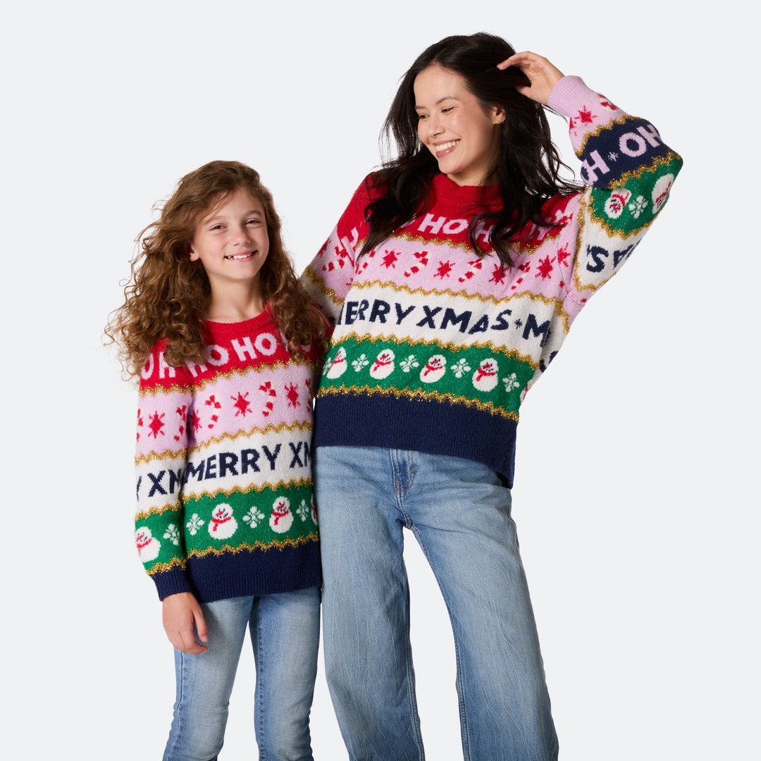 Stribet Oversized Julesweatre til Hele Familien