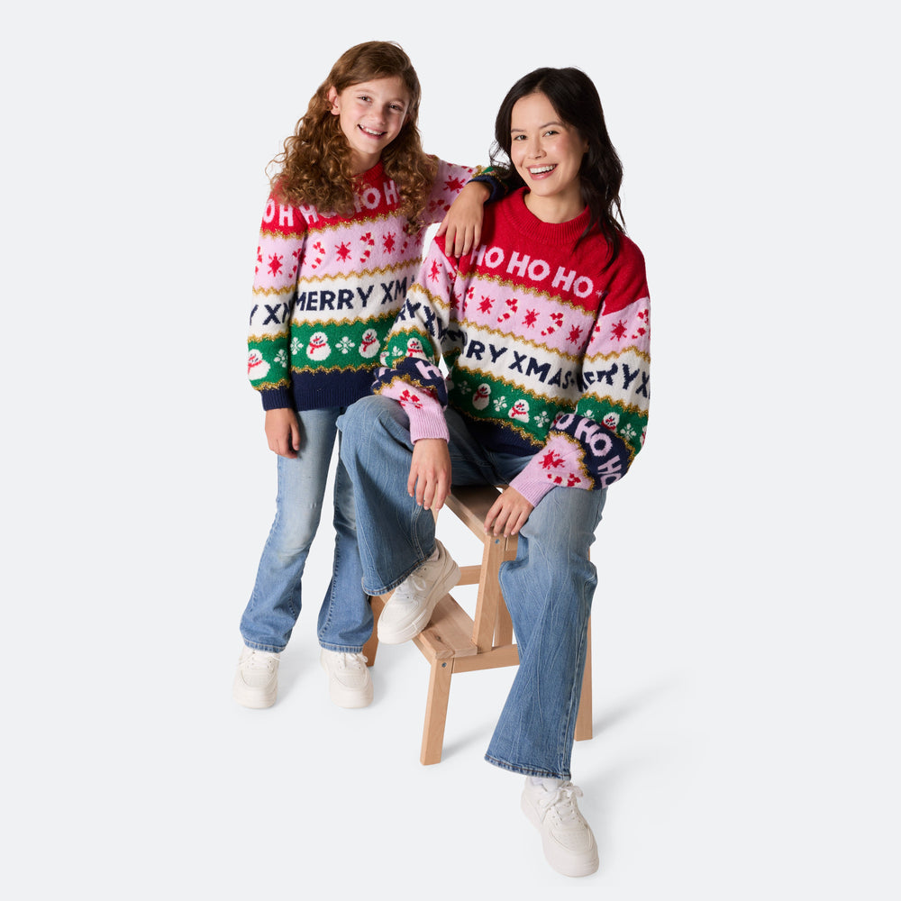 Stribet Oversized Julesweatre til Hele Familien