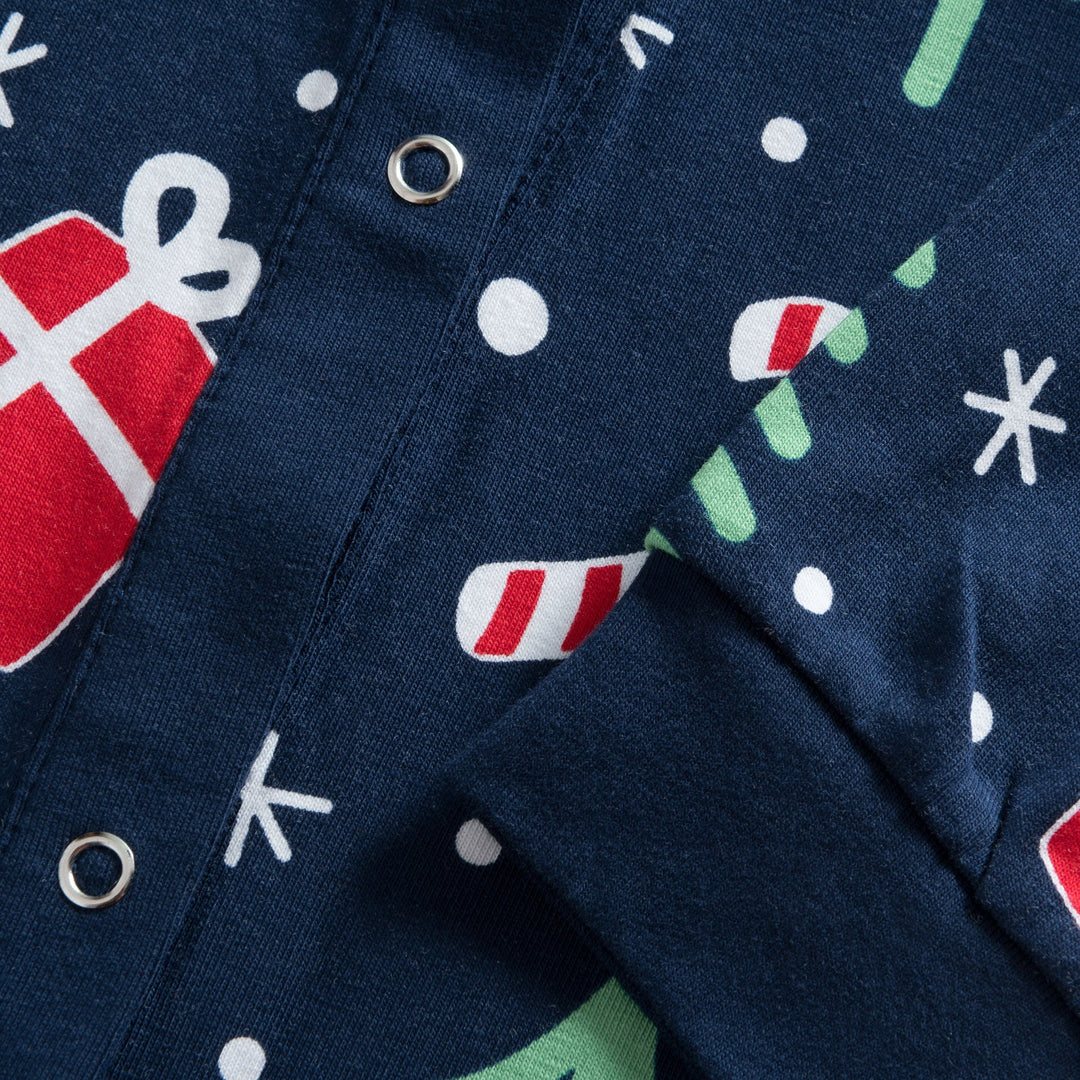 Blå Julemønster Overall Julepyjamas Børn