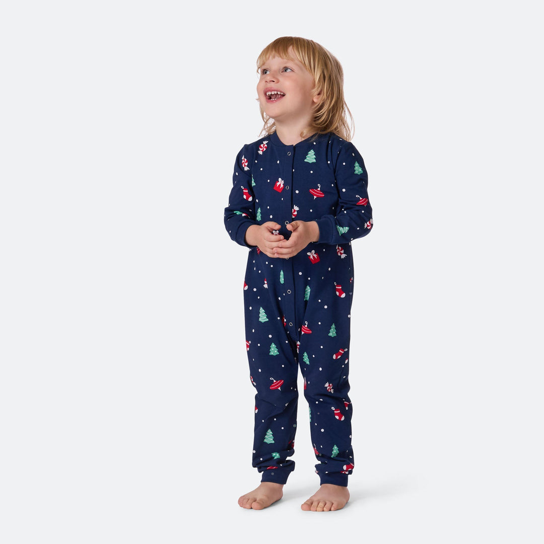 Blå Julepynt Overall Julepyjamas Børn
