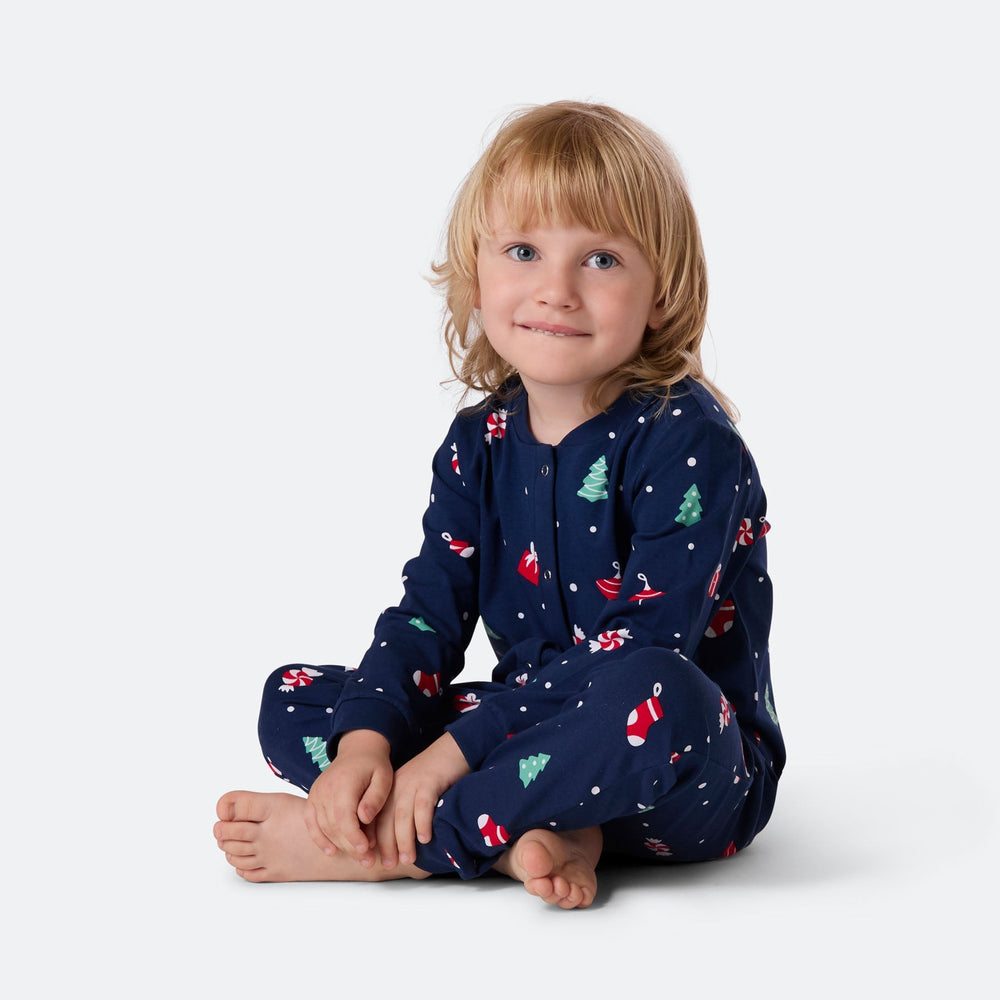 Blå Julepynt Overall Julepyjamas Børn
