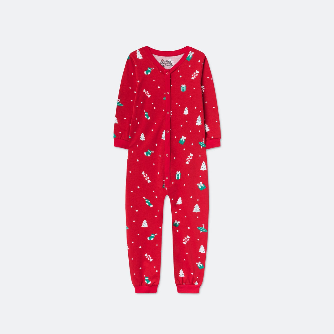Rød Julepynt Overall Julepyjamas Børn