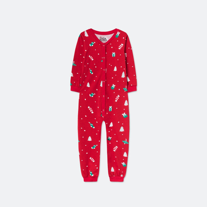 Rød Julepynt Overall Julepyjamas Børn