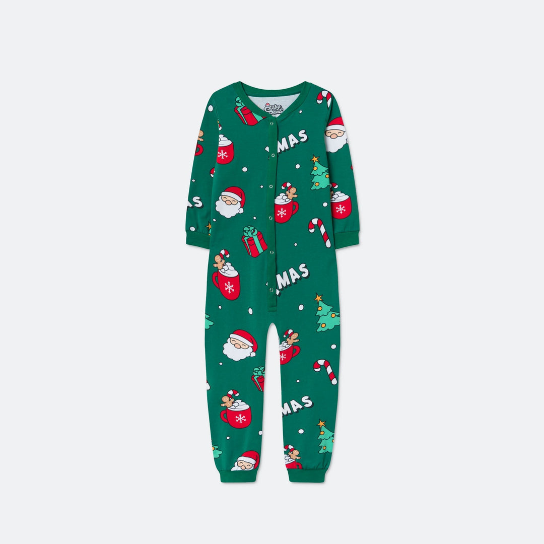 Grøn Xmas Overall Julepyjamas Børn