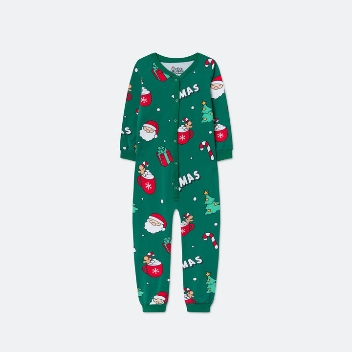 Grøn Xmas Overall Julepyjamas Børn