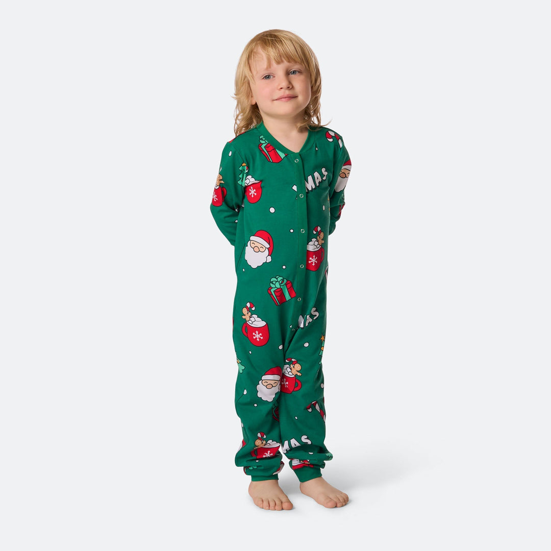 Grøn Xmas Overall Julepyjamas Børn