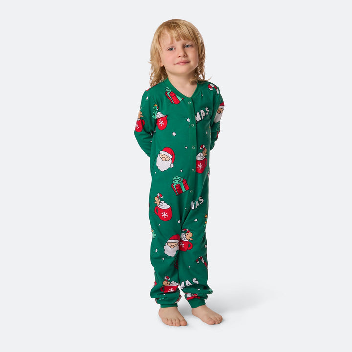 Grøn Xmas Overall Julepyjamas Børn