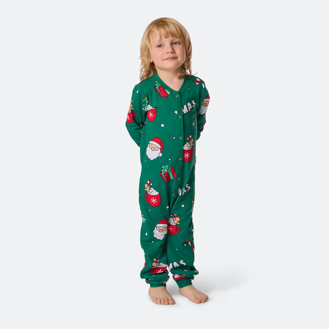 Grøn Xmas Overall Julepyjamas Børn