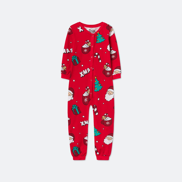Rød Xmas Overall Julepyjamas Børn