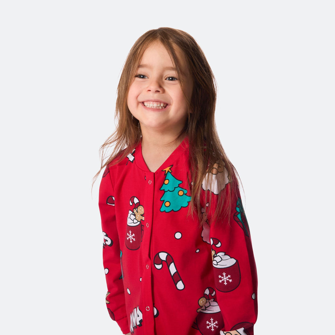 Rød Xmas Overall Julepyjamas Børn