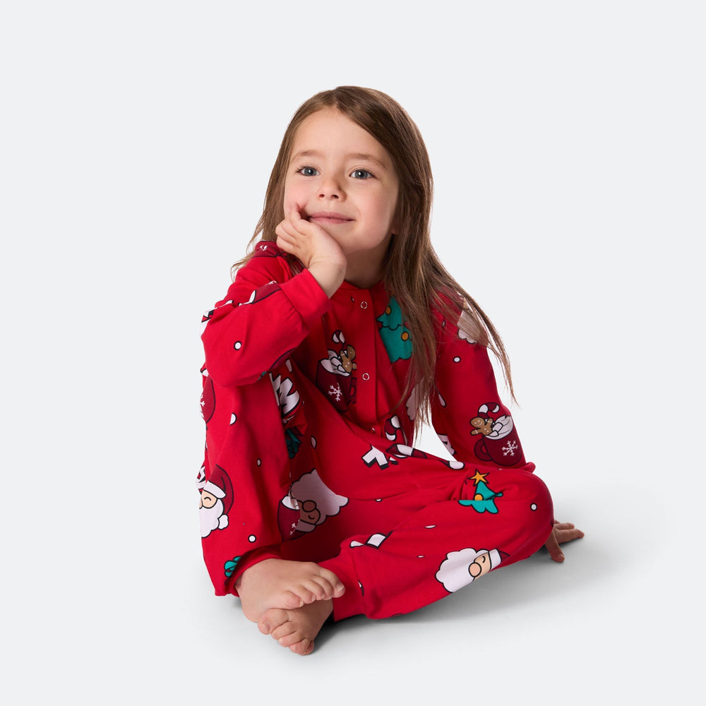 Rød Xmas Overall Julepyjamas Børn