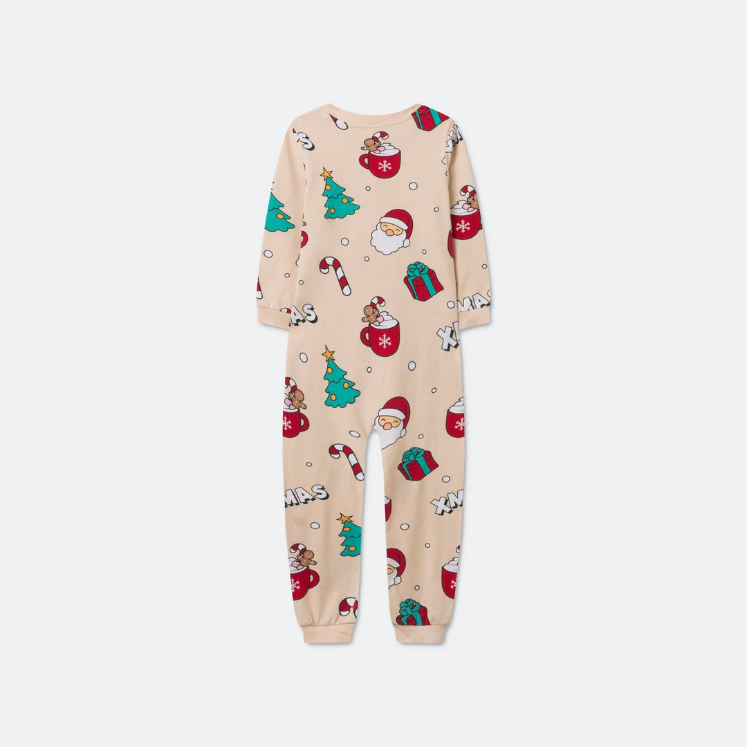 Beige Xmas Overall Julepyjamas Børn