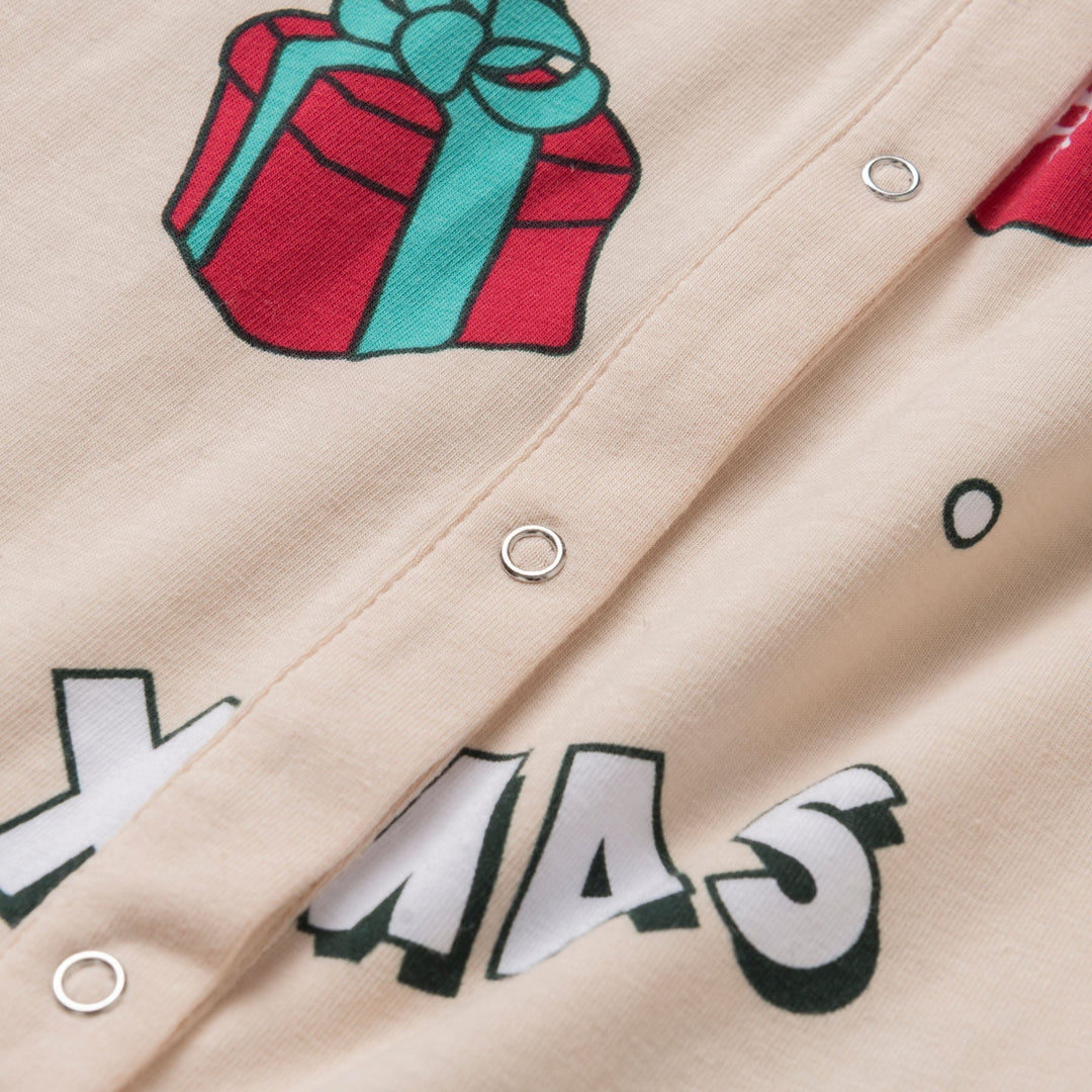 Beige Xmas Overall Julepyjamas Børn