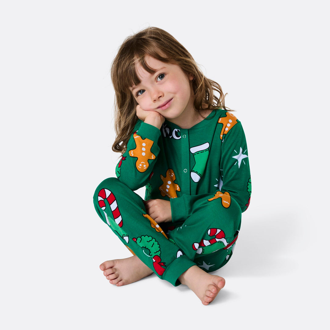 Grøn Hohoho Overall Julepyjamas Børn