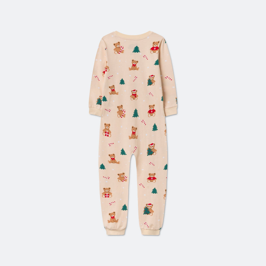 Beige Teddybjørn Overall Julepyjamas Børn