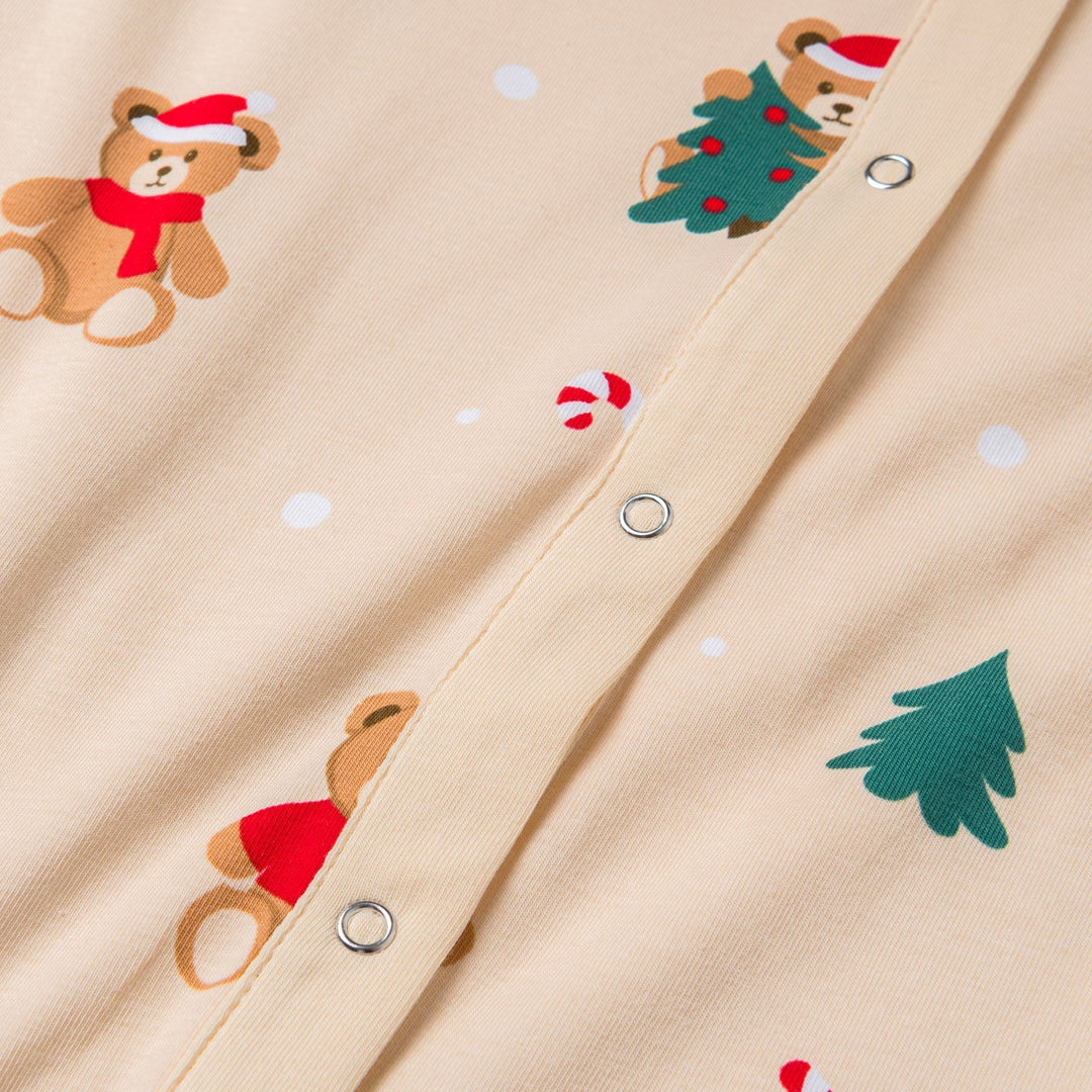 Beige Teddybjørn Overall Julepyjamas Børn