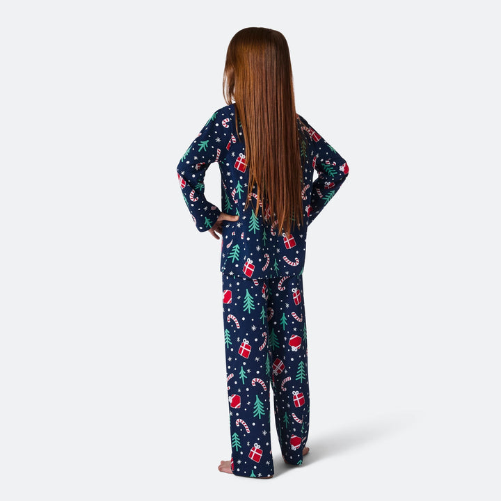 Blå Julemønster Julepyjamas Børn