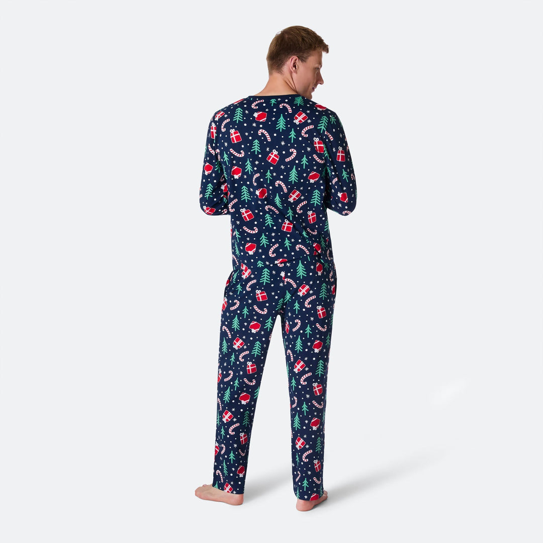 Blå Julemønster Julepyjamas Herre