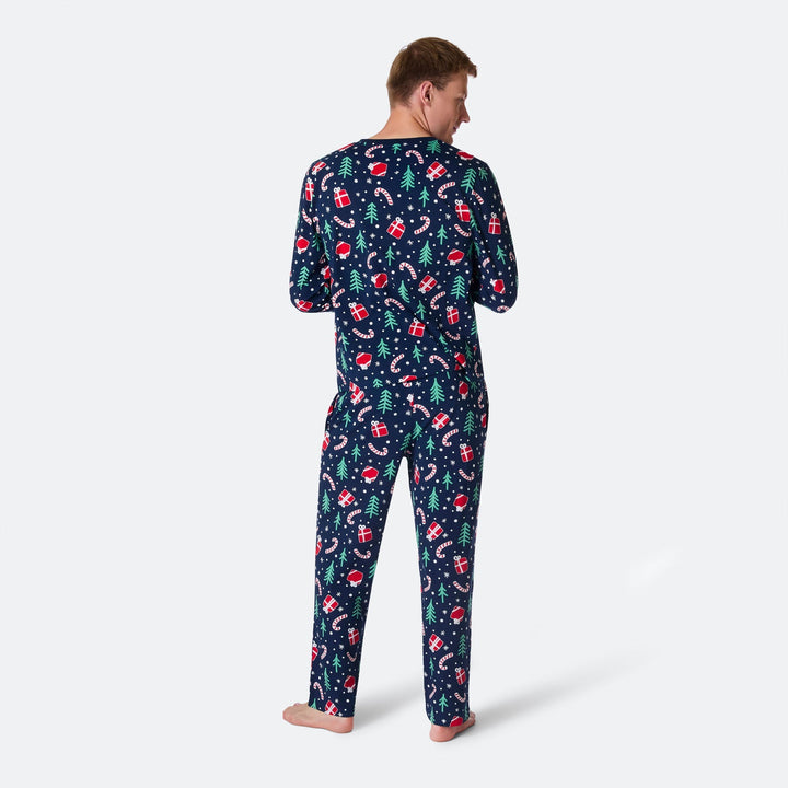 Blå Julemønster Julepyjamas Herre