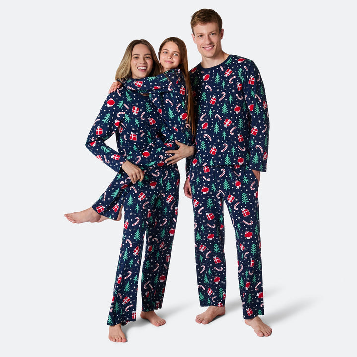 Blå Julemønster Julepyjamas Herre