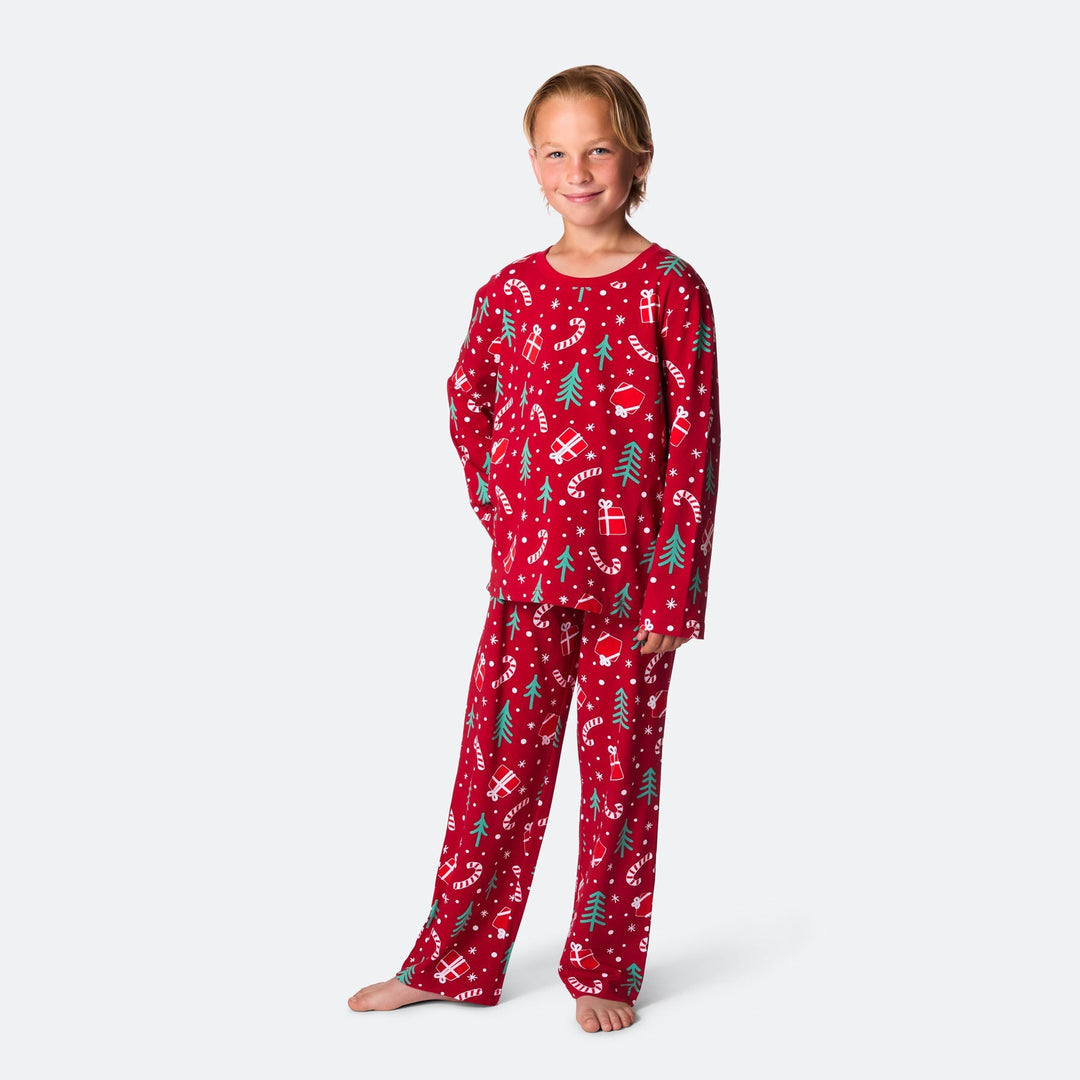 Rød Julemønster Julepyjamas Børn