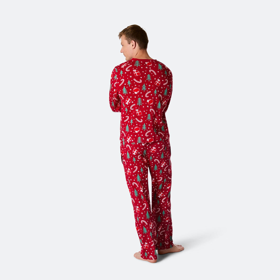 Rød Julemønster Julepyjamas Herre