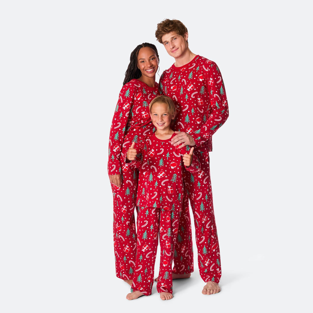 Rød Julemønster Julepyjamas Herre