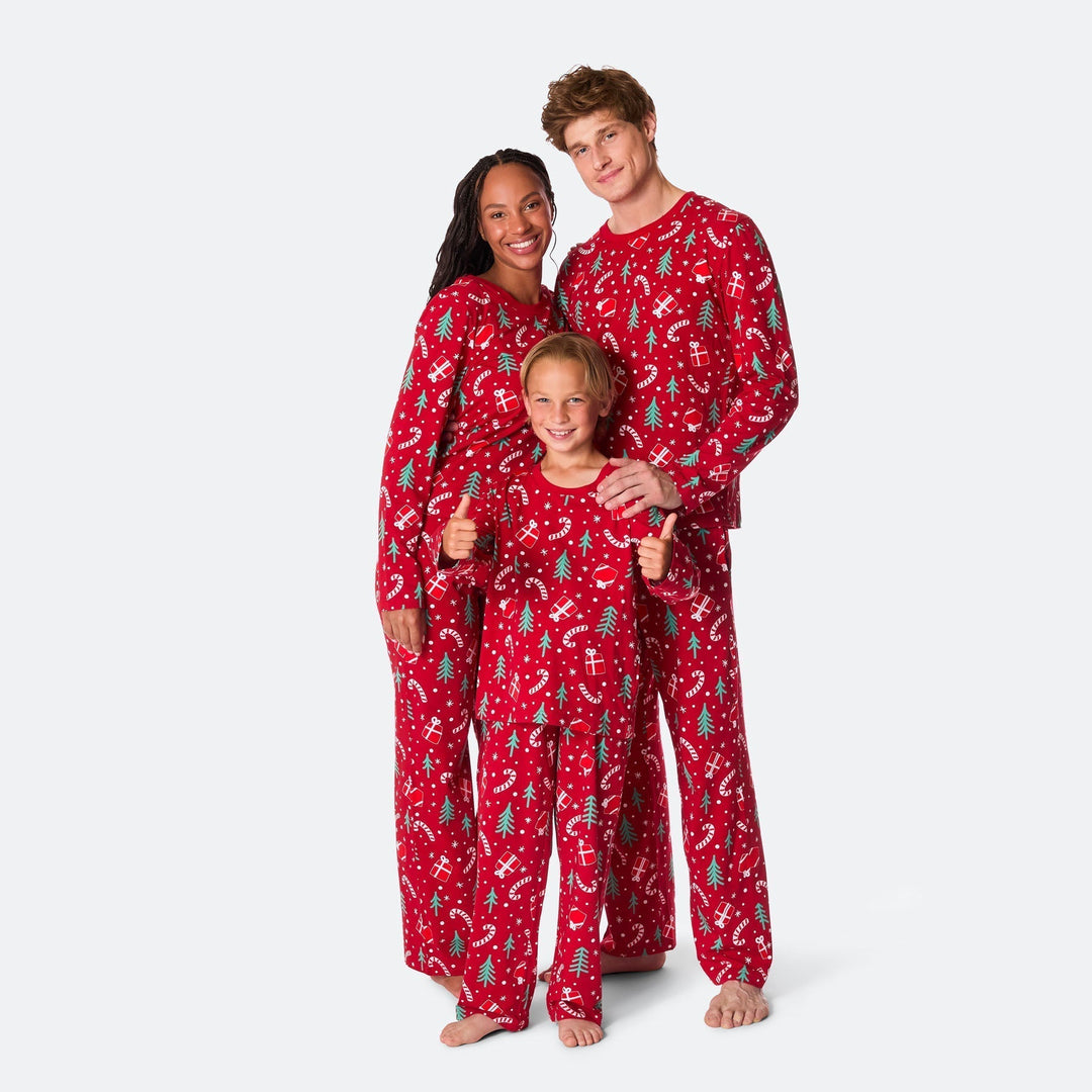 Rød Julemønster Julepyjamas Børn