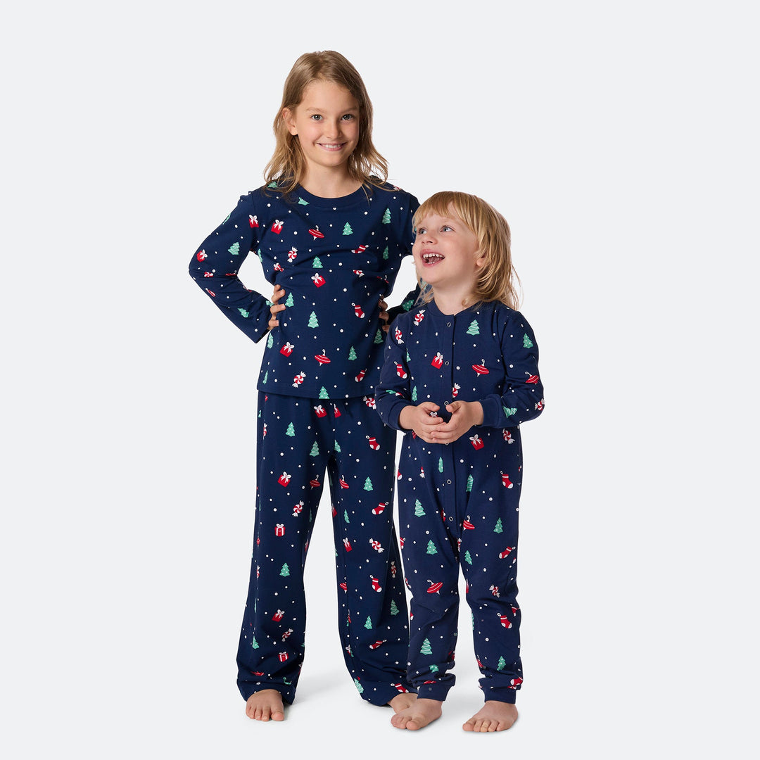 Blå Julepynt Julepyjamas Børn