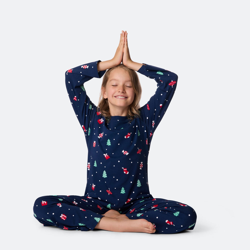 Blå Julepynt Julepyjamas Børn