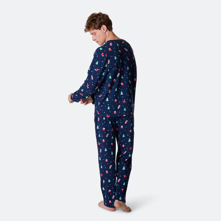 Blå Juleornamenter Julepyjamas Herre