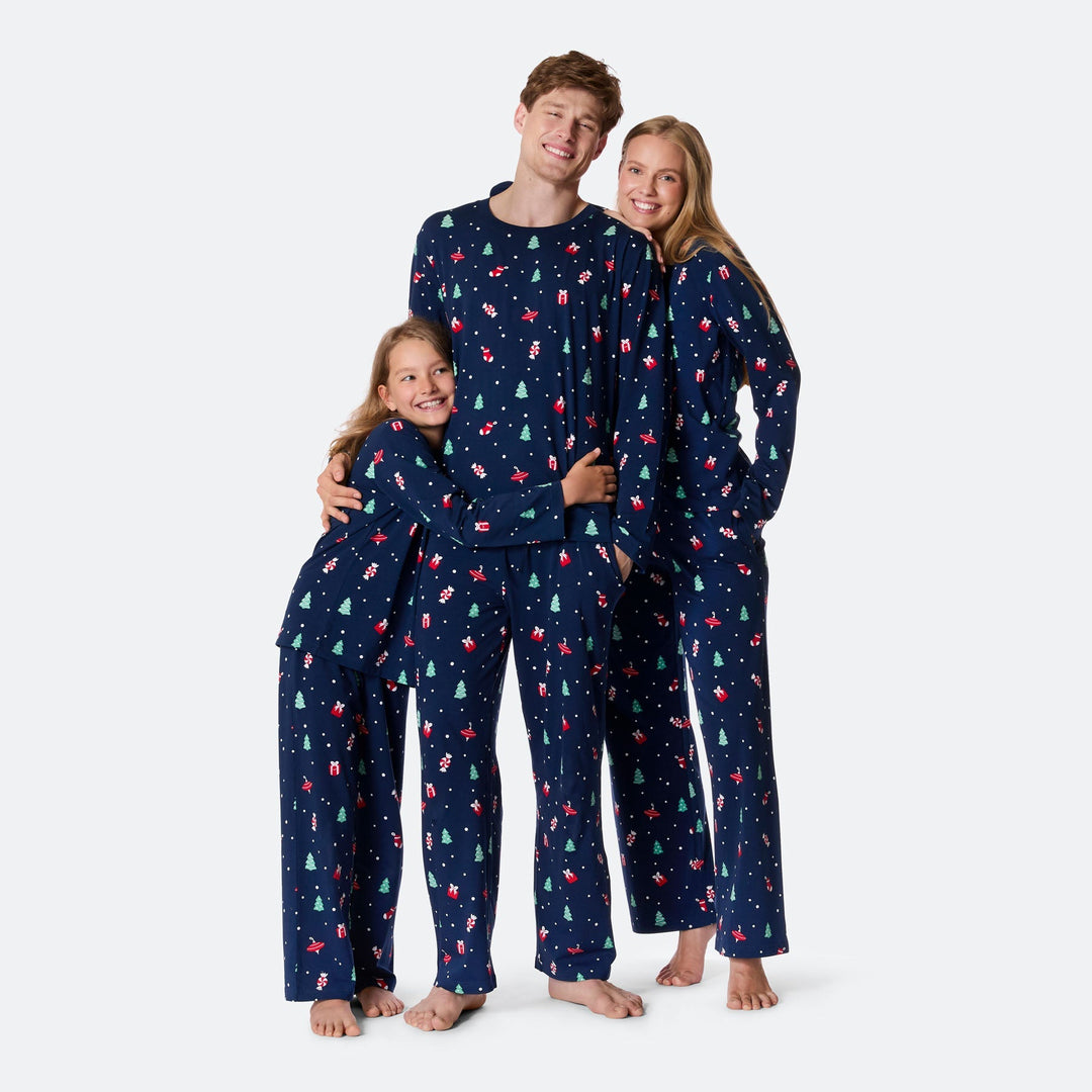 Blå Juleornamenter Julepyjamas Herre
