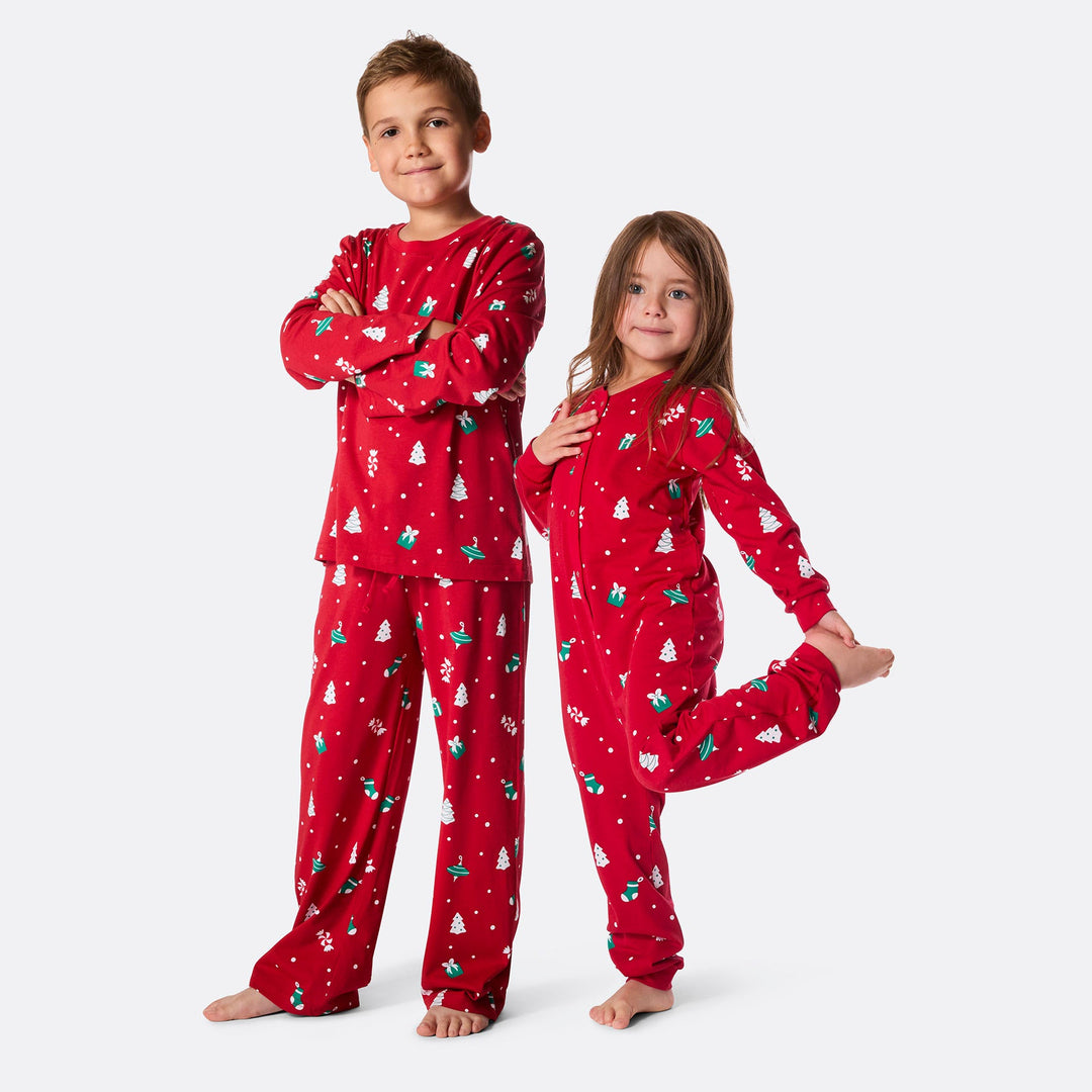 Rød Julepynt Julepyjamas Børn