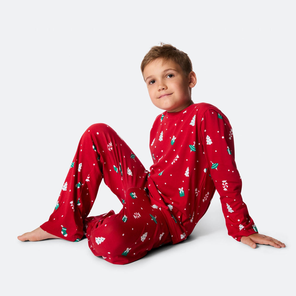 Rød Julepynt Julepyjamas Børn
