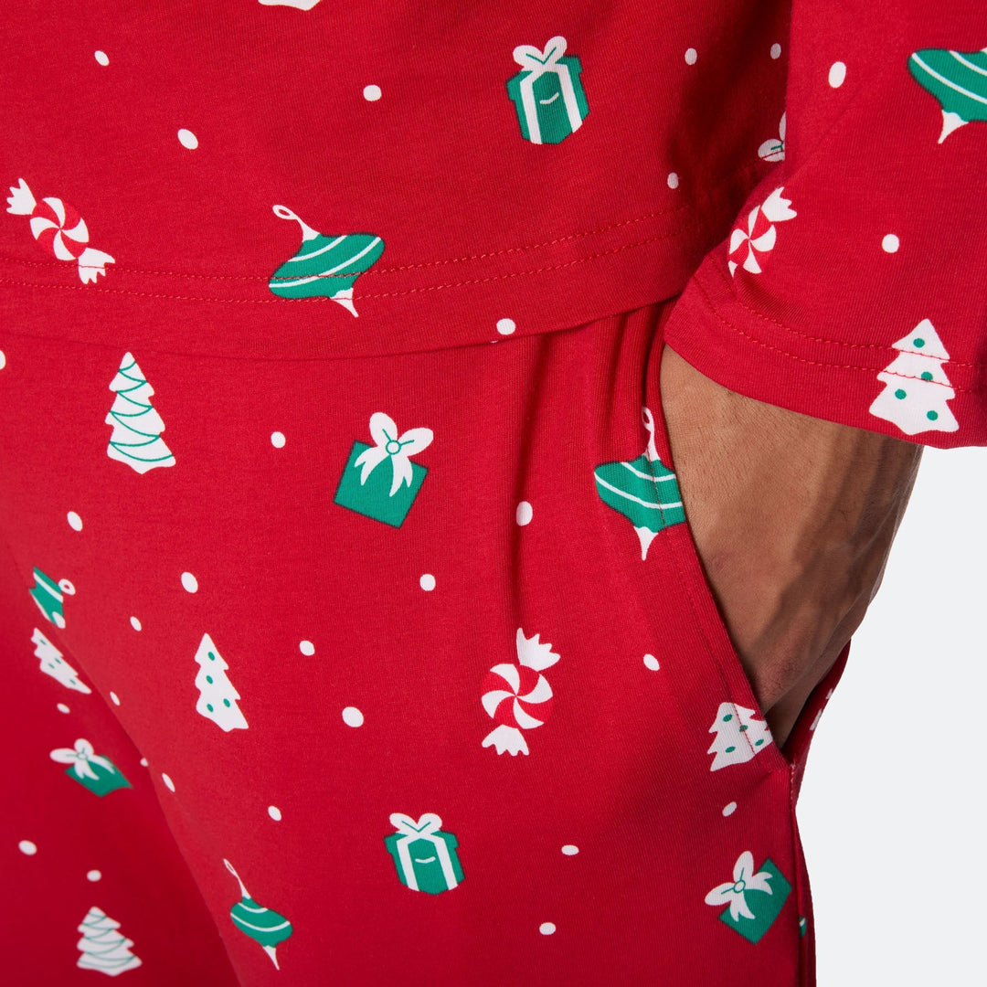 Rød Juleornamenter Julepyjamas Herre