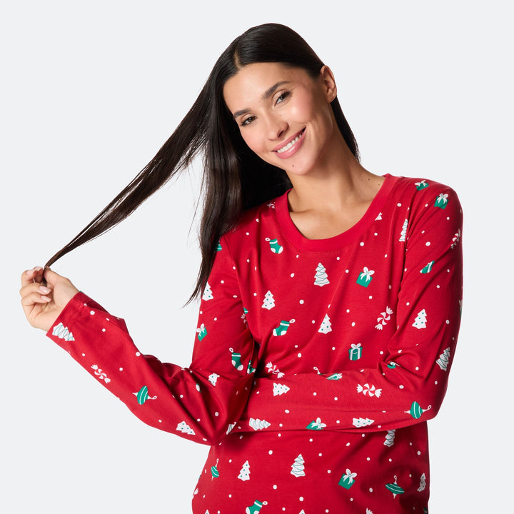 Rød Juleornamenter Julepyjamas Dame
