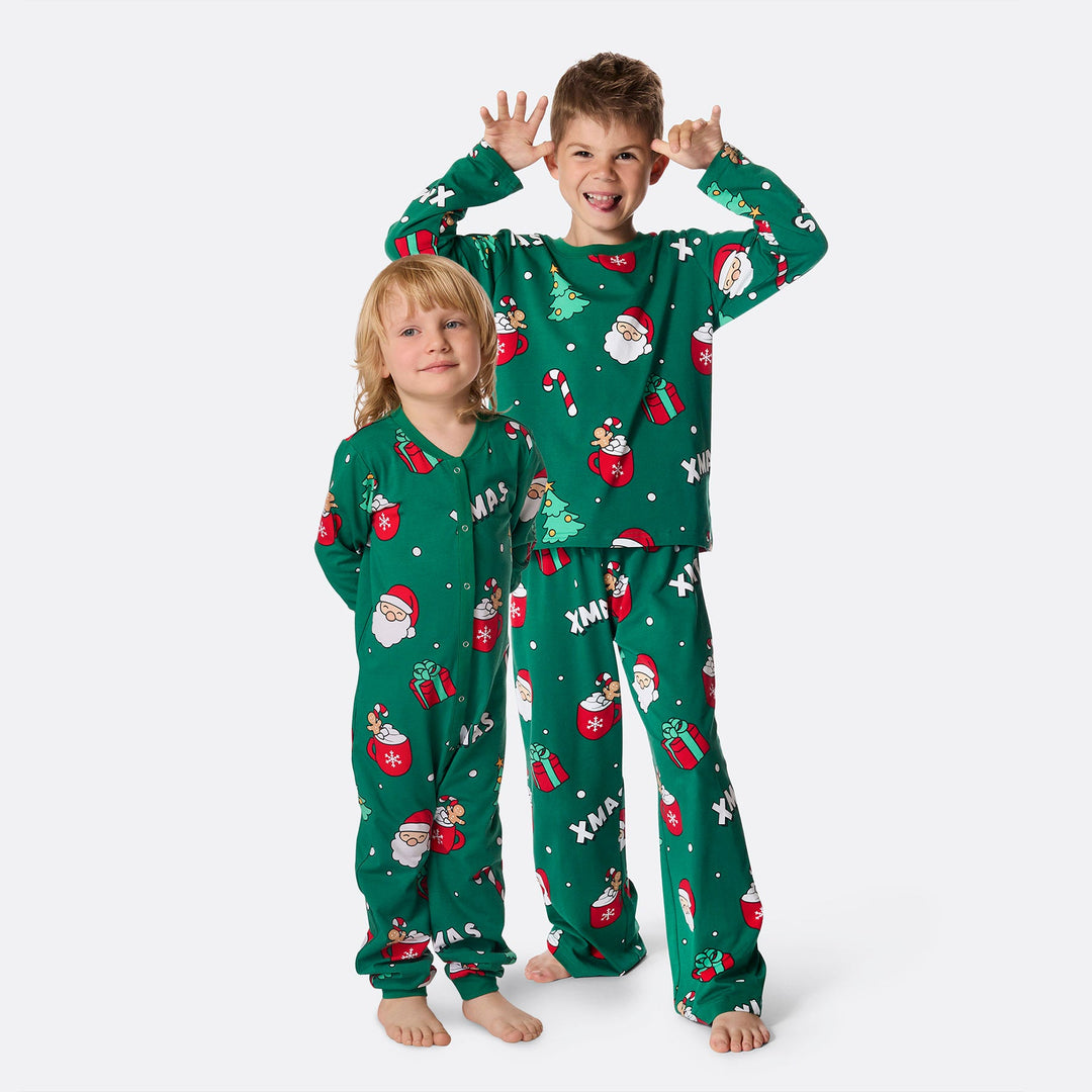 Grøn Xmas Julepyjamas Børn