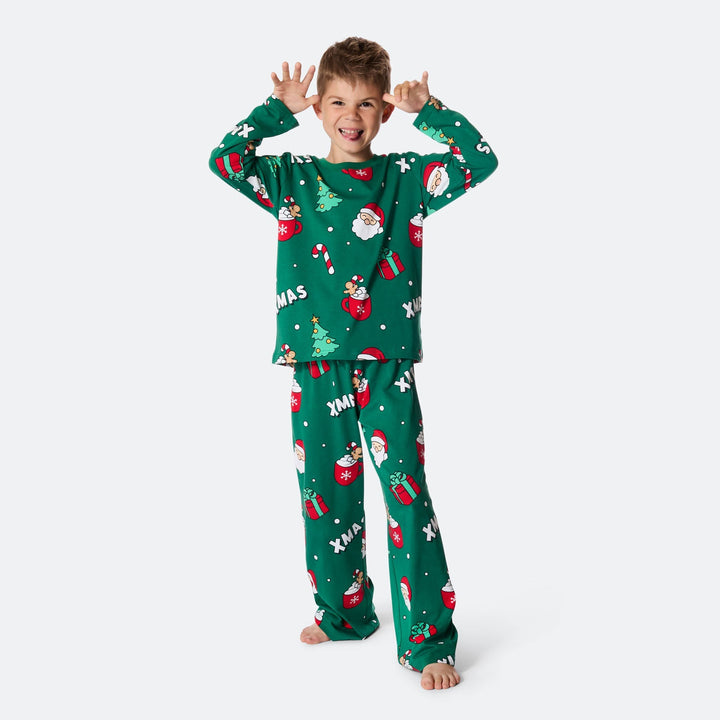 Grøn Xmas Julepyjamas Børn