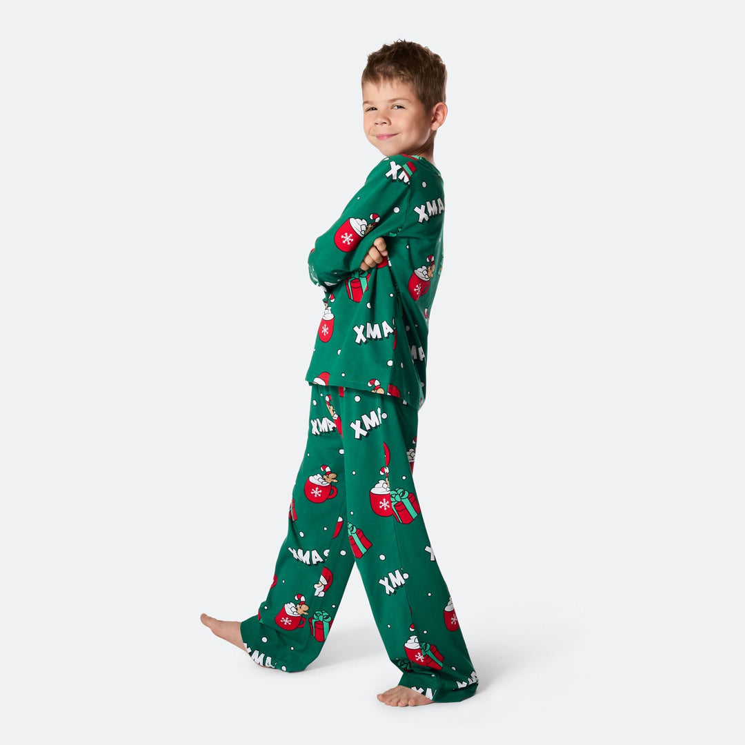 Grøn Xmas Julepyjamas Børn