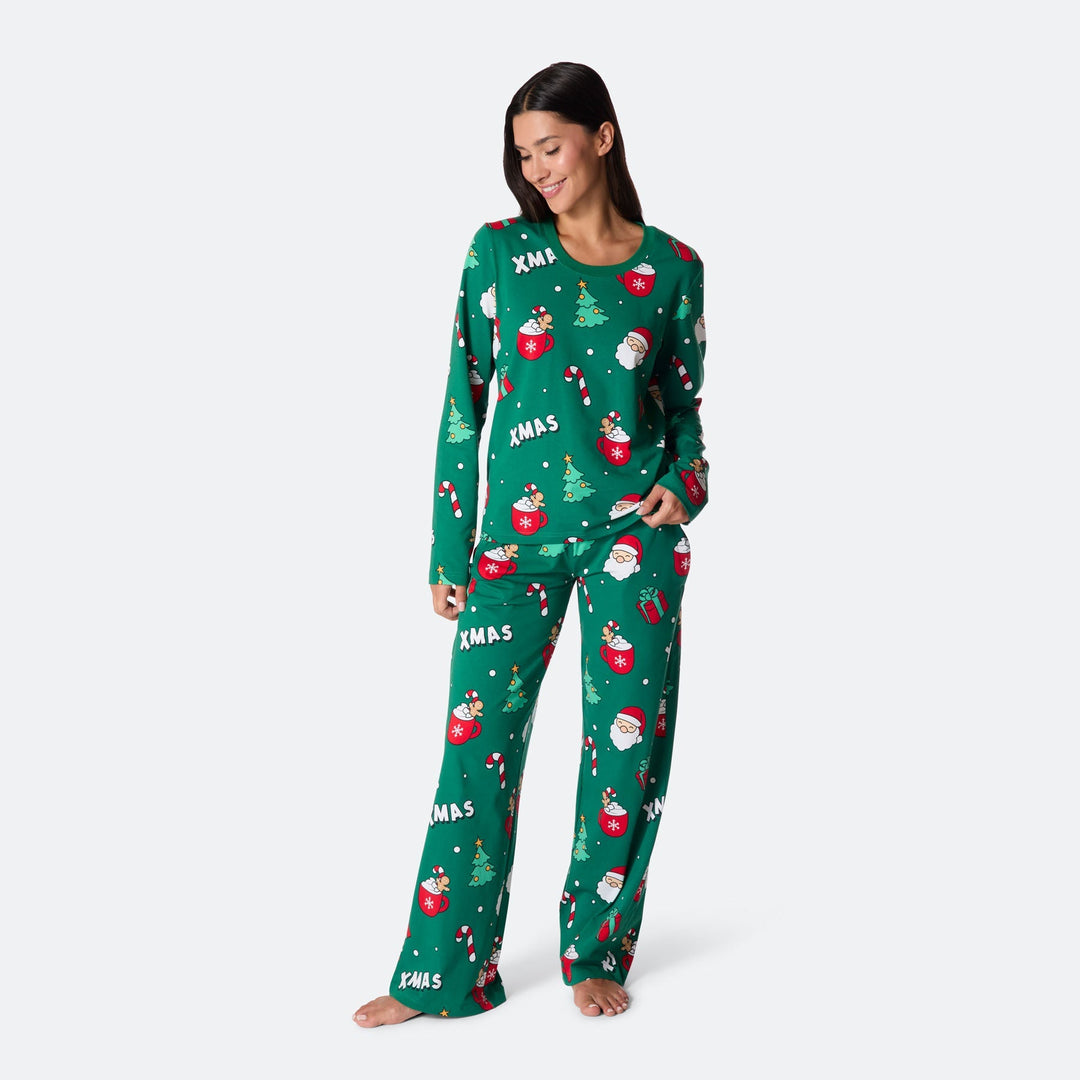 Grøn Xmas Julepyjamas Dame