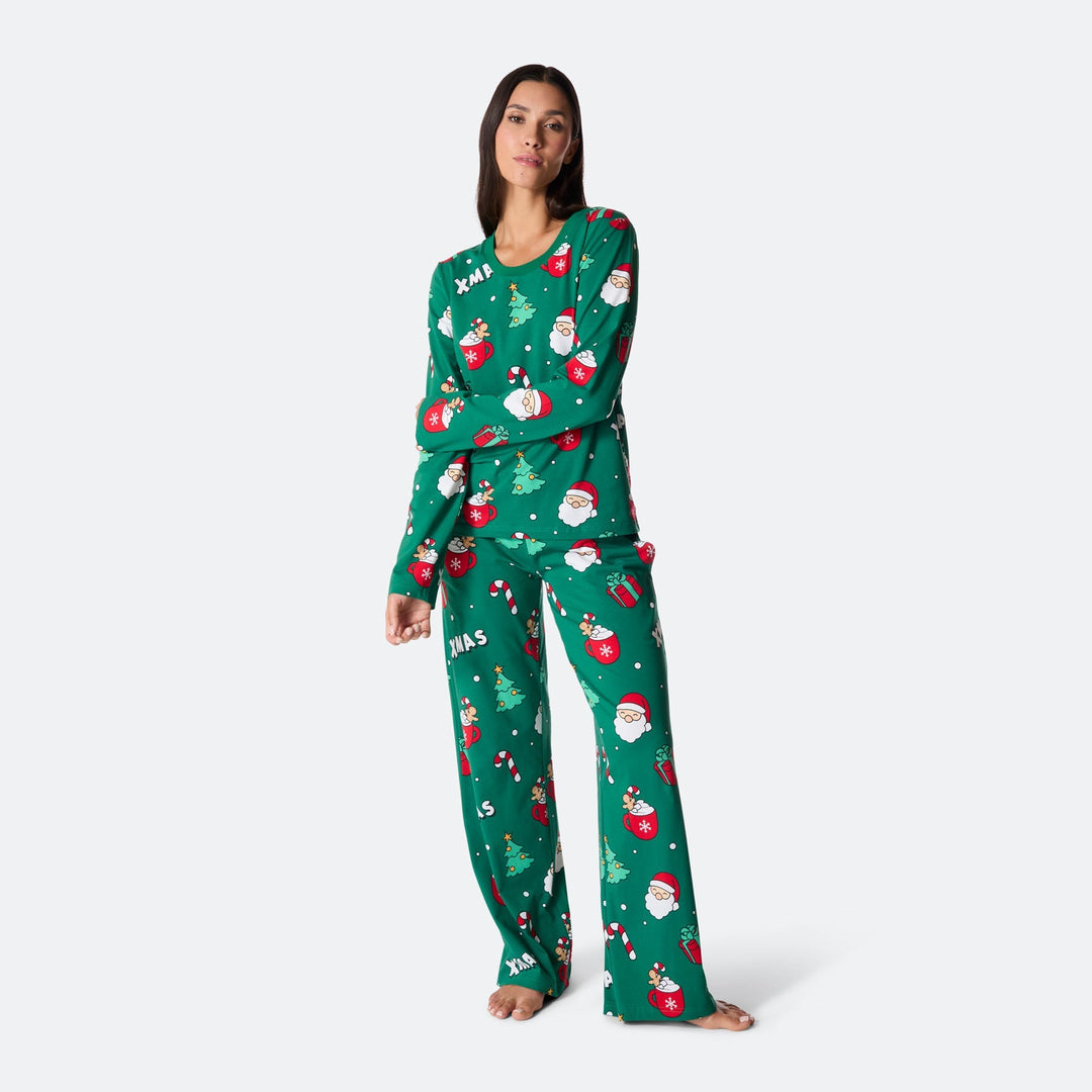 Grøn Xmas Julepyjamas Dame