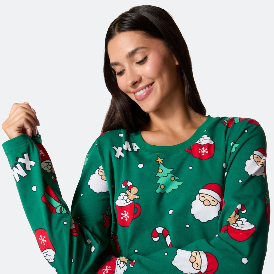 Grøn Xmas Julepyjamas Dame