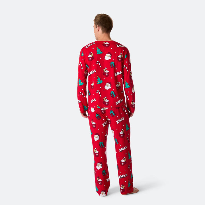 Rød Xmas Julepyjamas Herre